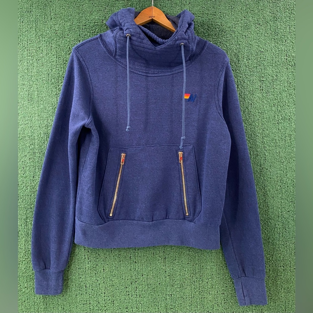 Aviator Nation Ninja Navy Blue Pullover Hoodie Women’s Size XS